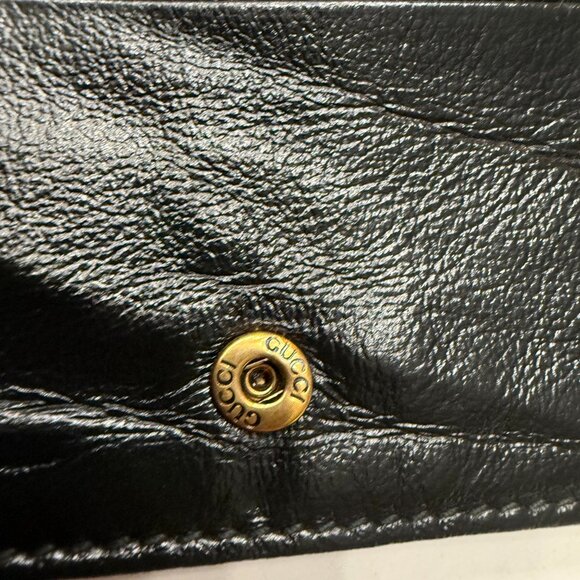 GUCCI GG Marmont  Black Red Leather - Bifold Wallet - Picture 5 of 7